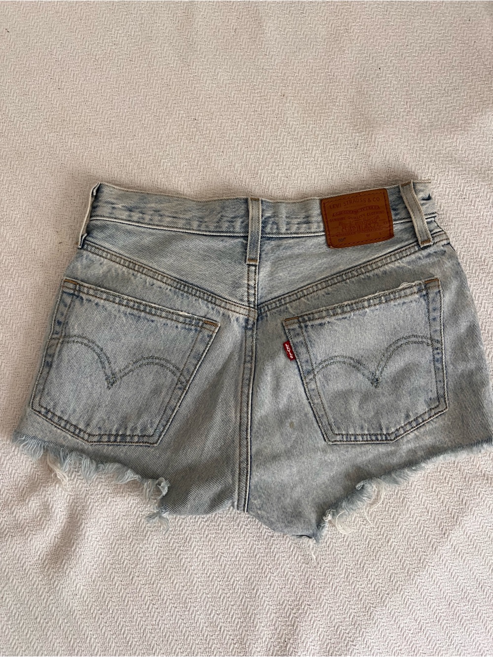 Levi's 501 Light Blue Cutoff Denim Shorts